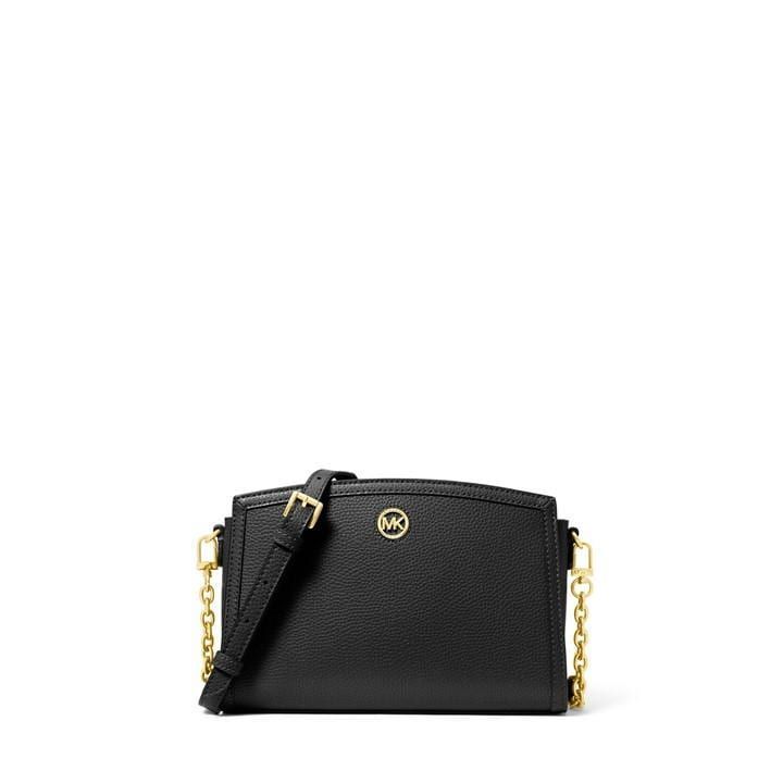 Chantal Large Leather Crossbody Bag - Black