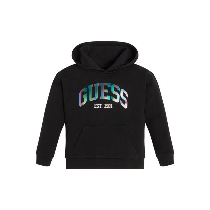 Guess Logo Hoodie Jn32 - Black