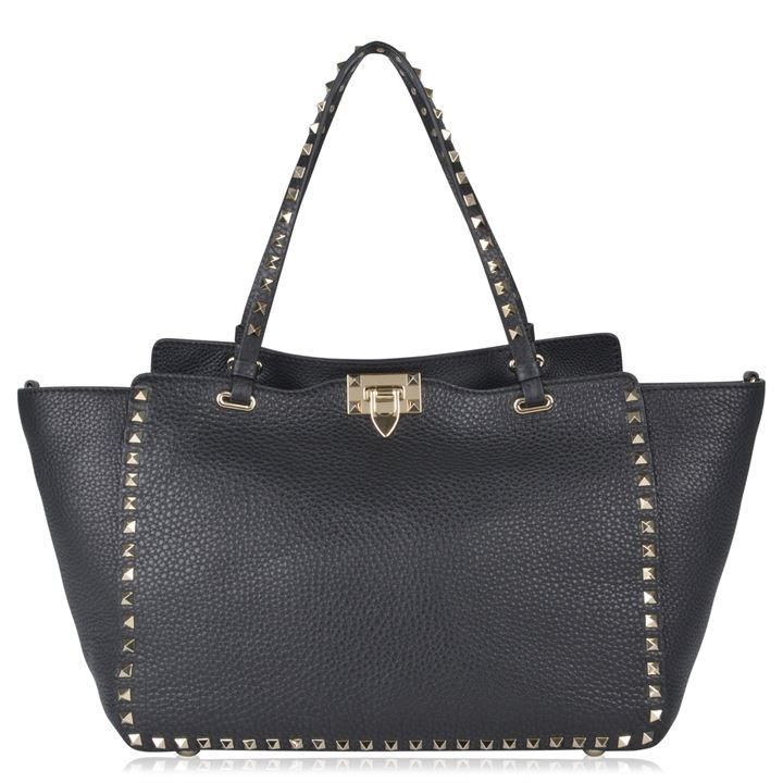 Rockstud Shopper Tote Bag - Black