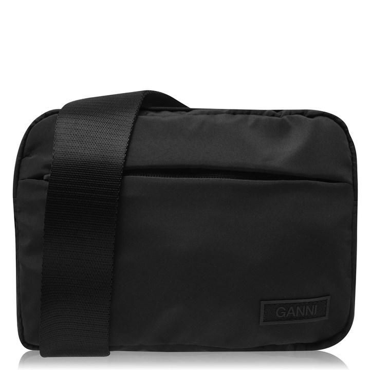 Tech Fabric Shoulder Bag - Black