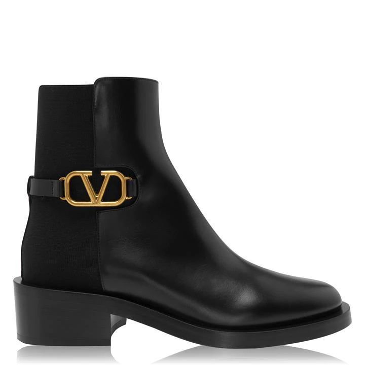 V Logo Boots - Black
