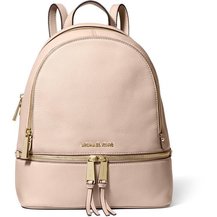 Rhea Medium Zip Leather Backpack - Pink