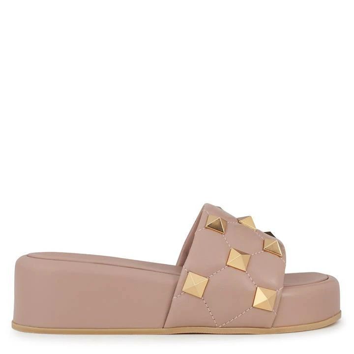 Roman Stud Flatform Slide Sandals - Pink
