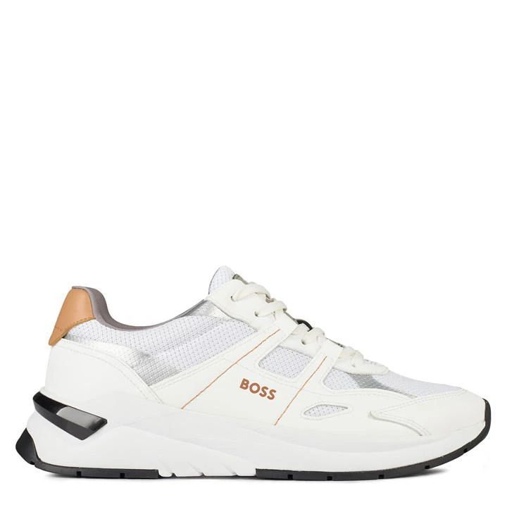 Skylar Mixed Material Trainers - White