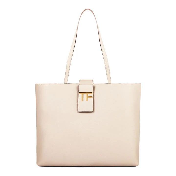 Small Grained Tote Bag - Beige