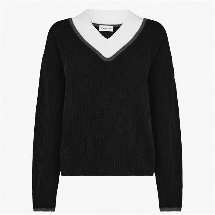 V Neck Jumper - Black