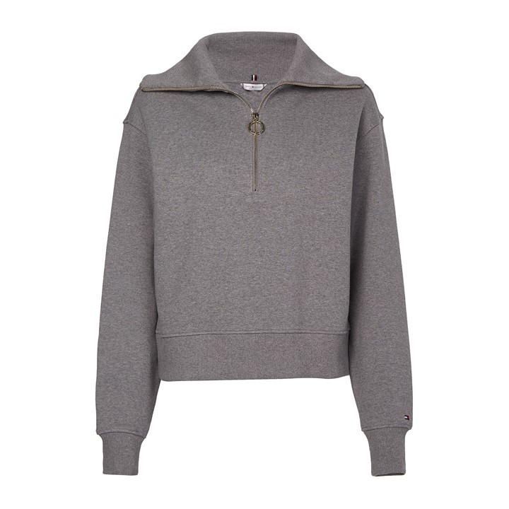 Zip Collar Sweatshirt - Grey