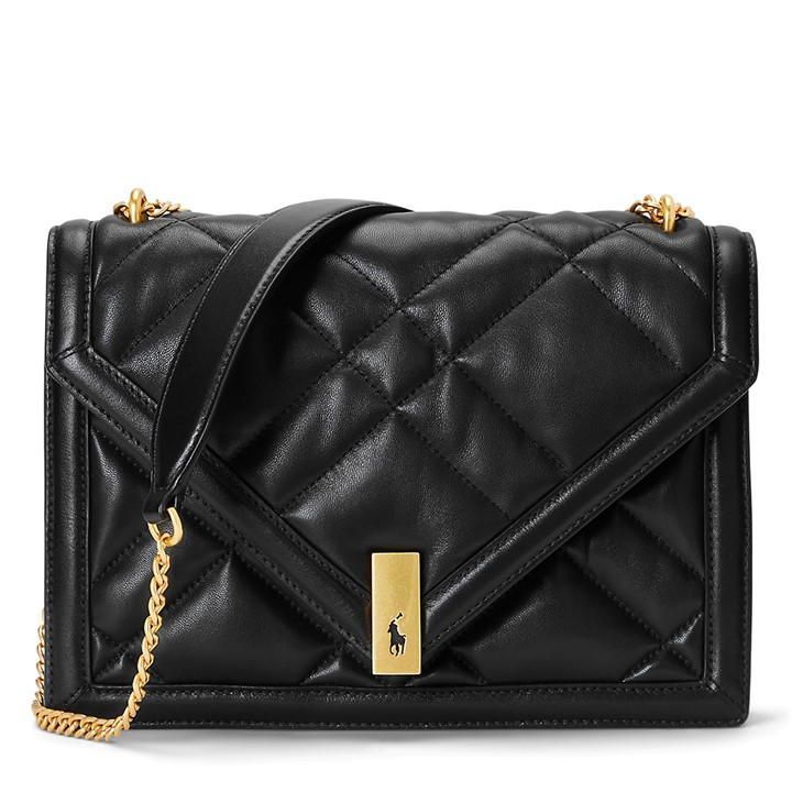 Polo ID Quilted Leather Envelope Bag - Black