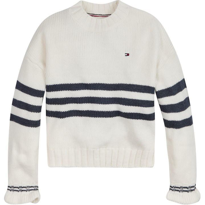 Prep Stripe Sweater - White