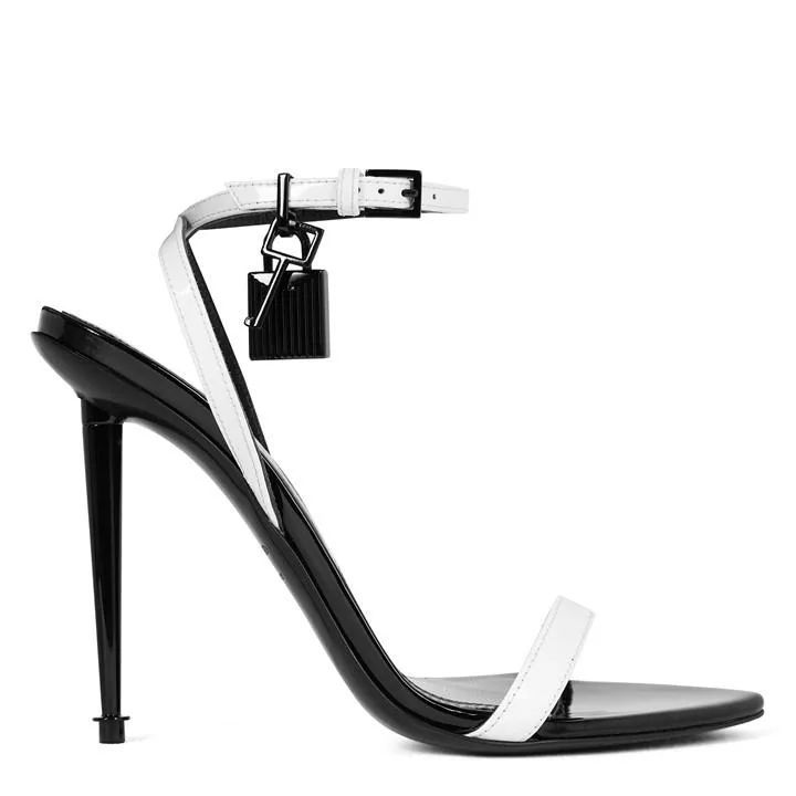 Patent Padlock Stiletto Heels - Multi