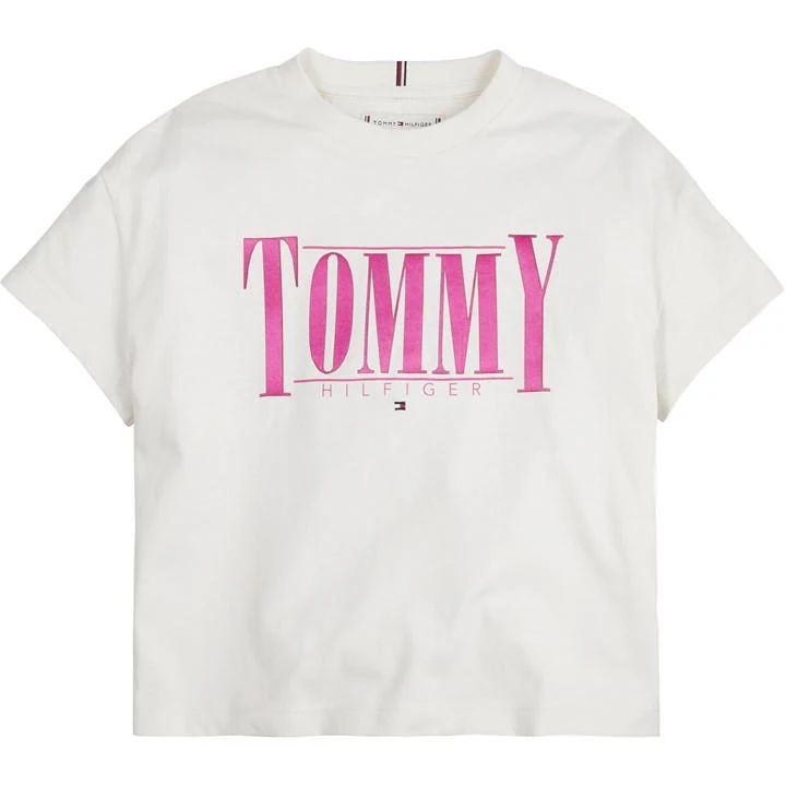 Tommy Sateen Logo Tee S/S - White