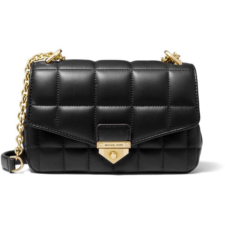 SoHo Small Quilted Leather Shoulder Bag - Black