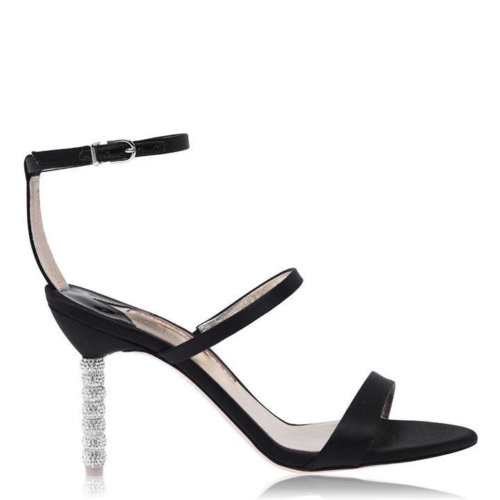 Rosalind Crystal Heeled Sandals - Black