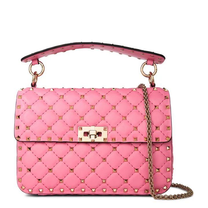 Rockstud Spike Chain Bag - Pink