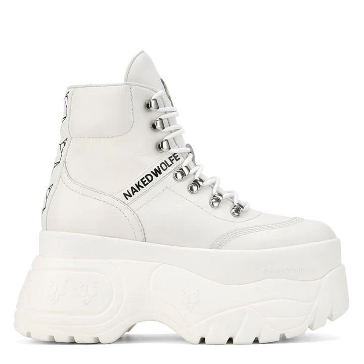 Spike Leather Boots - White