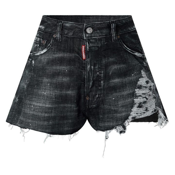 Baggy Distressed Shorts - Black