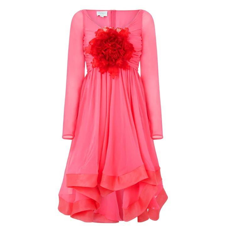 Silk Georgette Short Dress - Pink