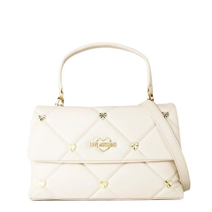 Quilted Faux-Leather Bag - Cream