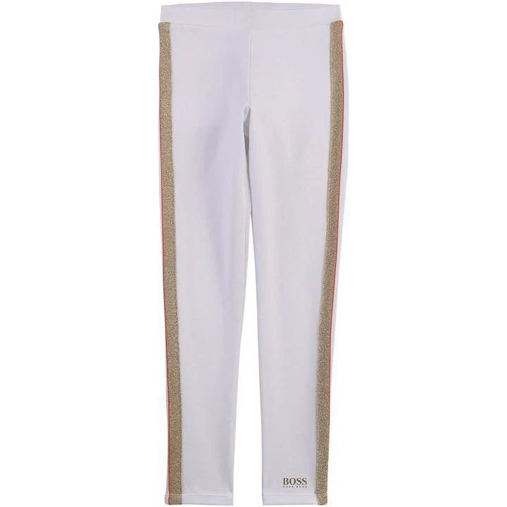 Milano leggings with ribbing - White