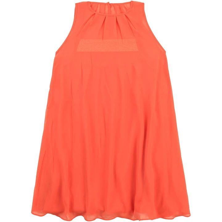 Sleeveless crepe dress - Orange