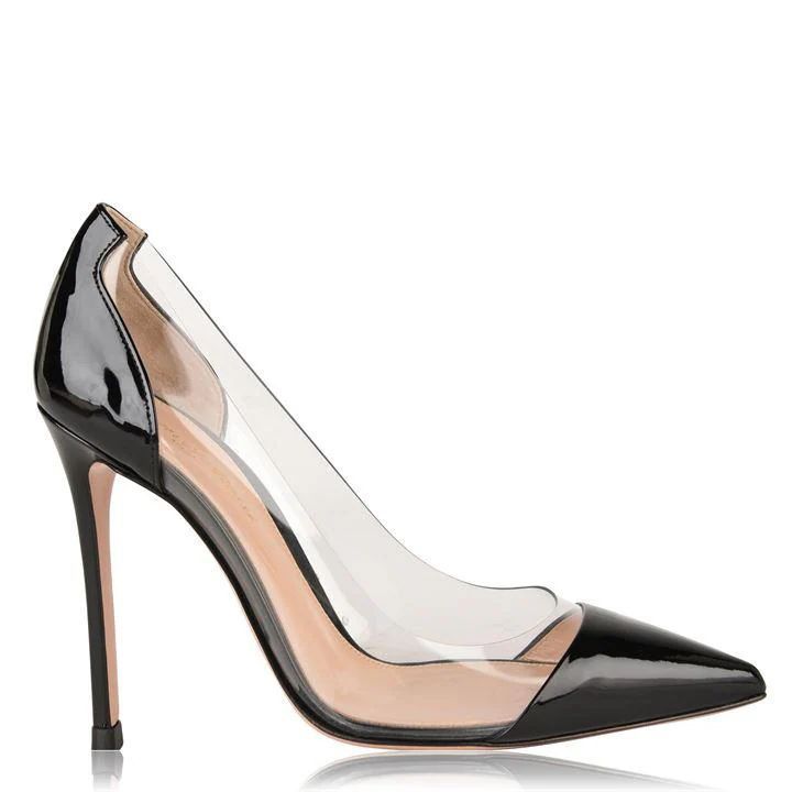 Plexi Heeled Pumps - Silver