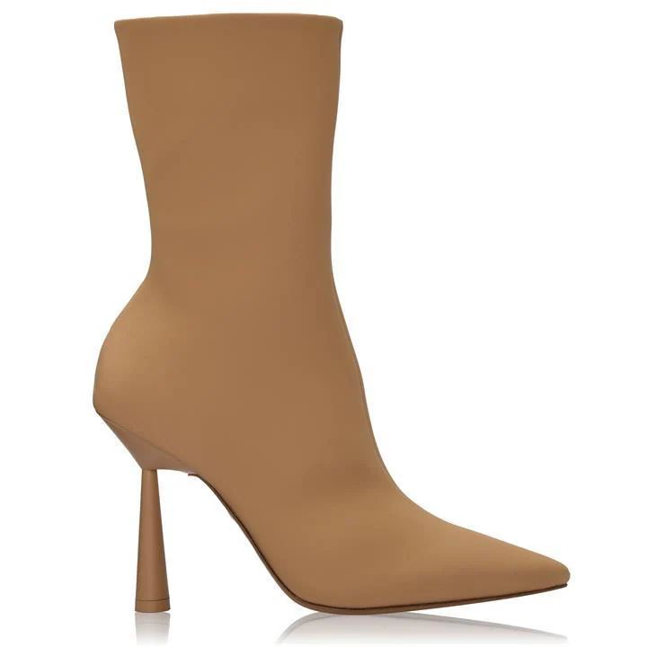 Rosie 7 Faux Leather Ankle Boots - Beige