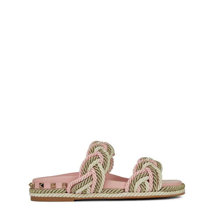 Rockstud Rope Sandals - Pink