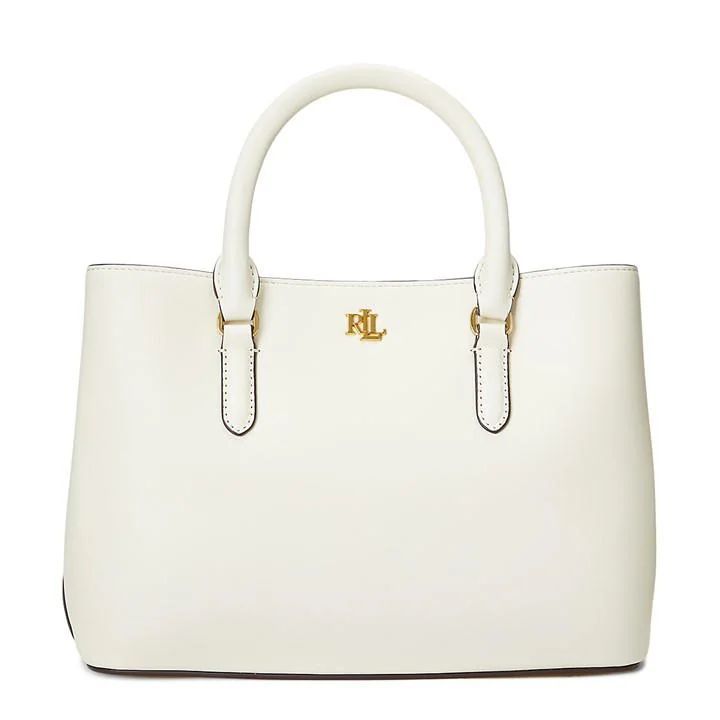 Smooth Leather Large Marcy Satchel - Cream
