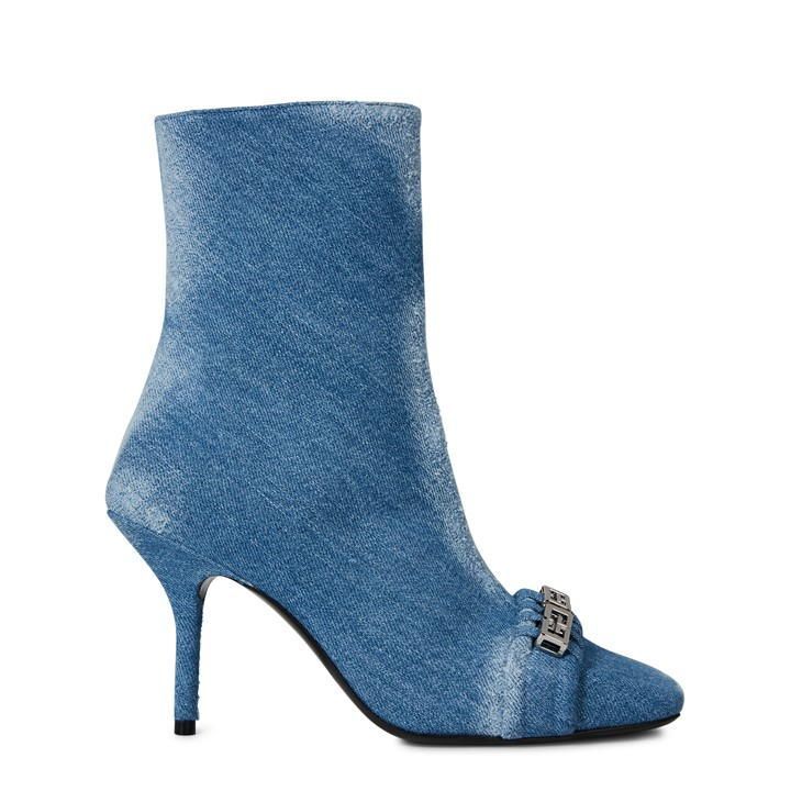G Woven Ankle Boots - Blue