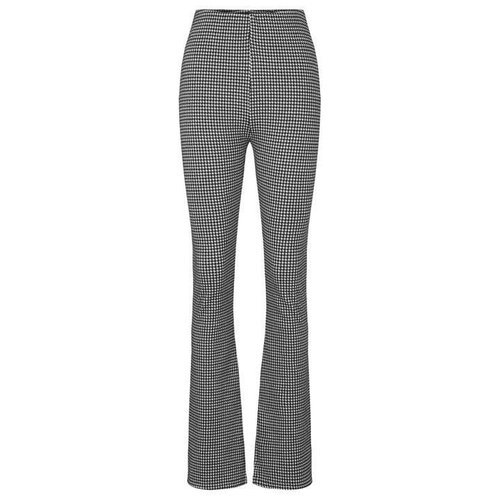 Dogtooth High Waist Trousers - Grey