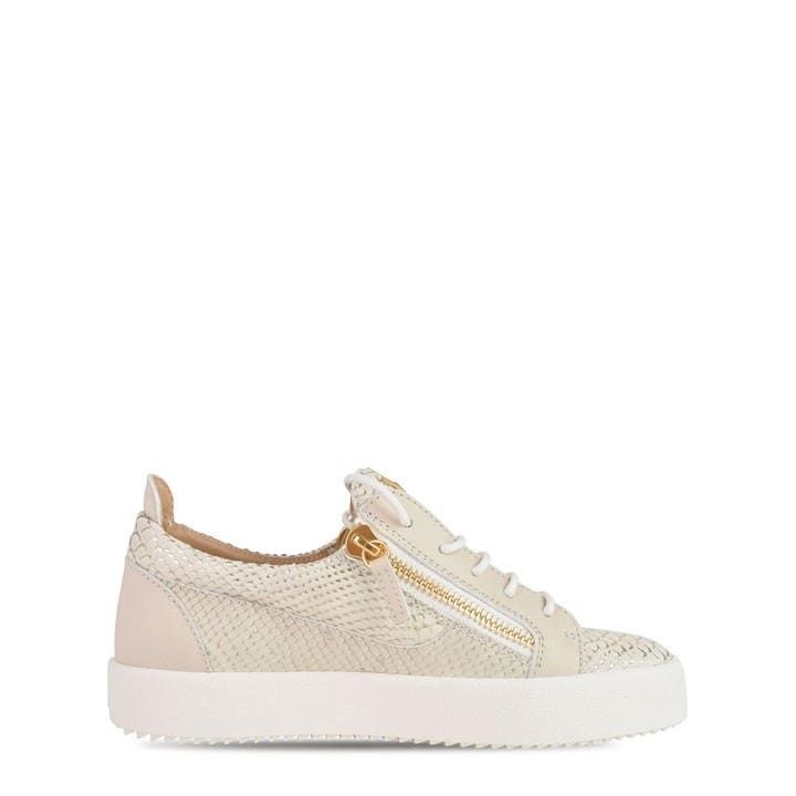 Python Embossed Trainers - White