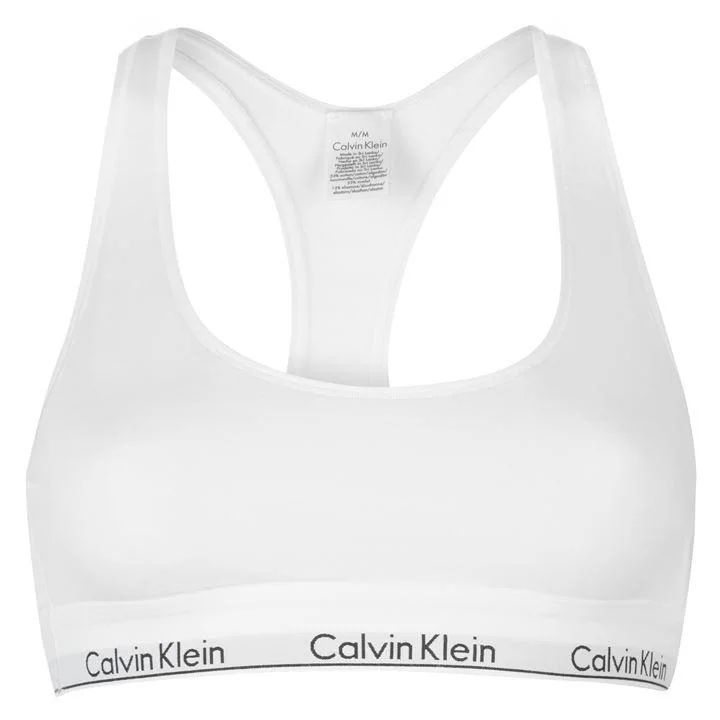 Modern Cotton Logo Bralette - White