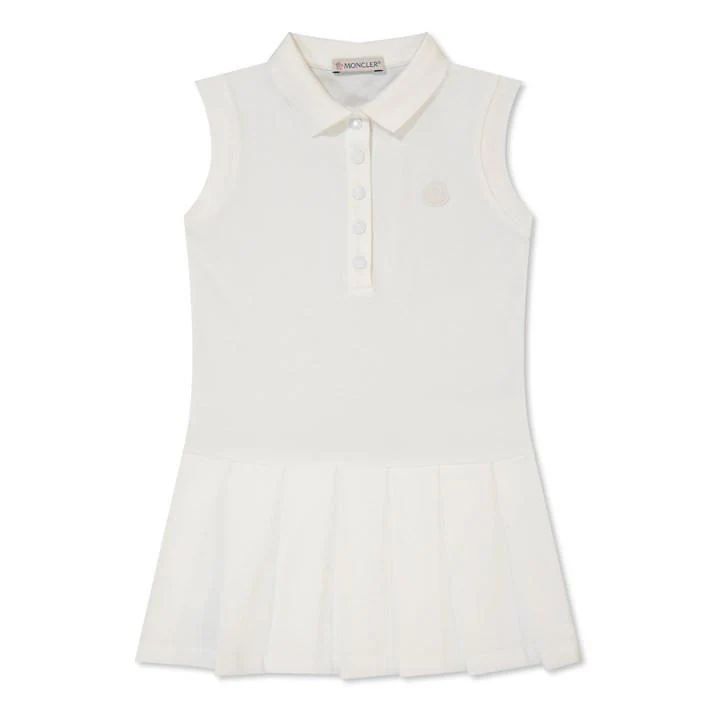 Girl'S Sleeveless Polo Dress - White