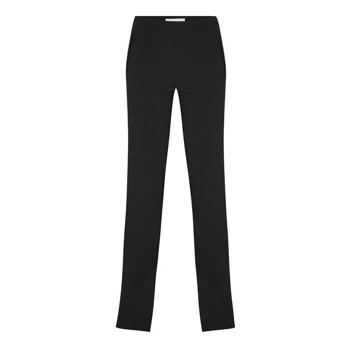 Stretch Split Hem Trousers - Black