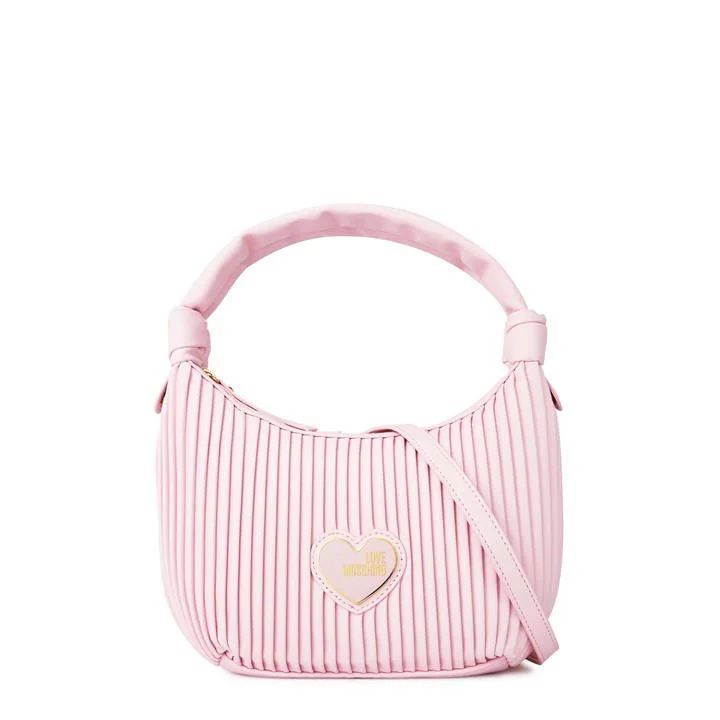 Pleated Hobo Shoulder Bag - Pink