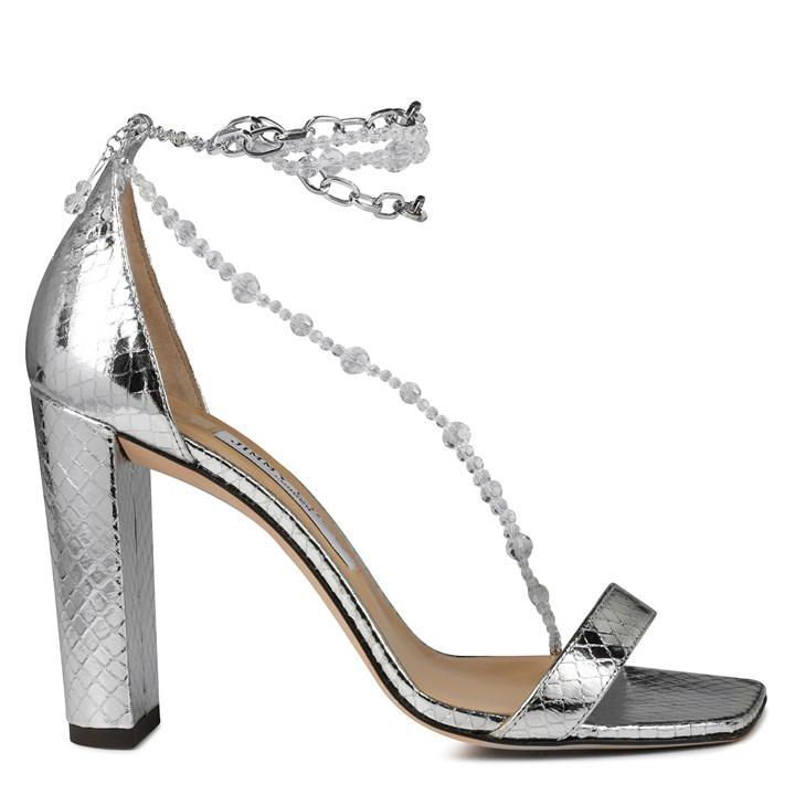 Neena 100 Heeled Sandals - Silver