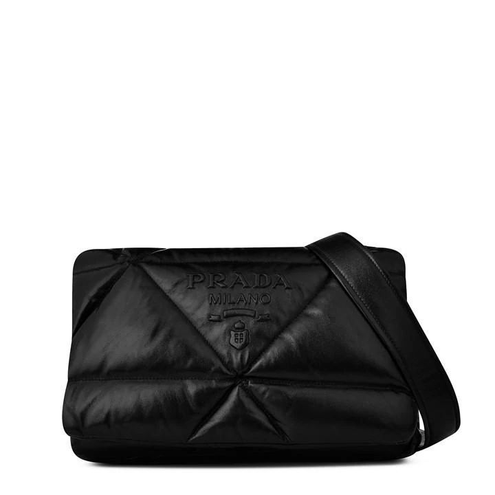 Nappa Soft Leather Chain Shoulder Bag - Black