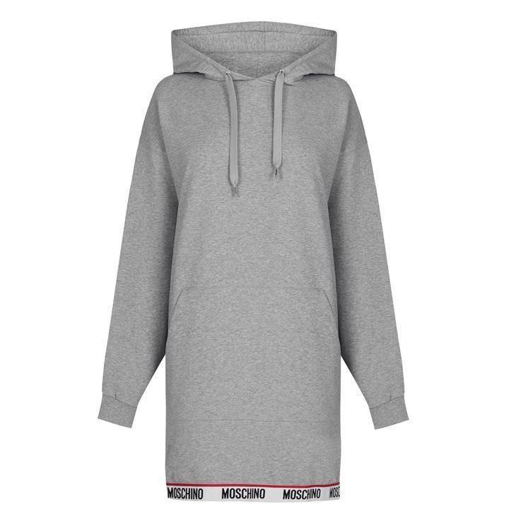 Hooded Sweatshirt Dress - Grey