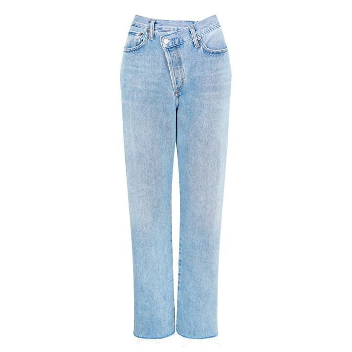 Criss Cross Straight Jeans - Blue