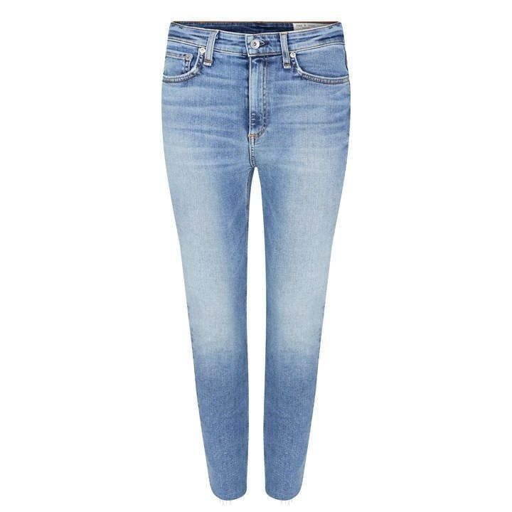 High Rise Ankle Skinny Jeans - Blue
