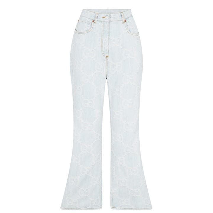 California Gg Embroidered Jeans - Blue