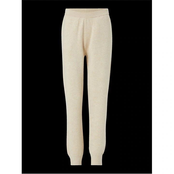 Cotton Cashmere Tapered Pant - White