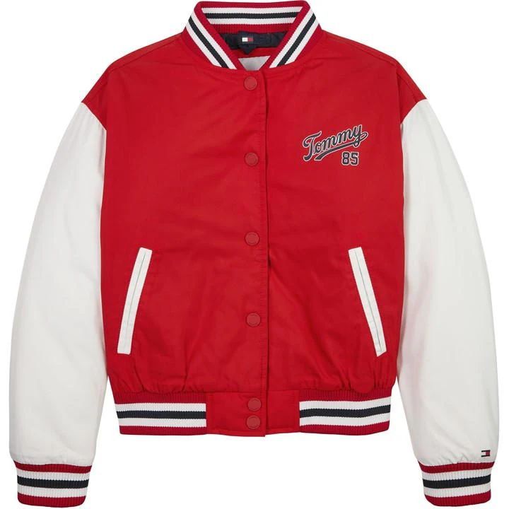 Girl'Stommy Varsity Bomber - Red