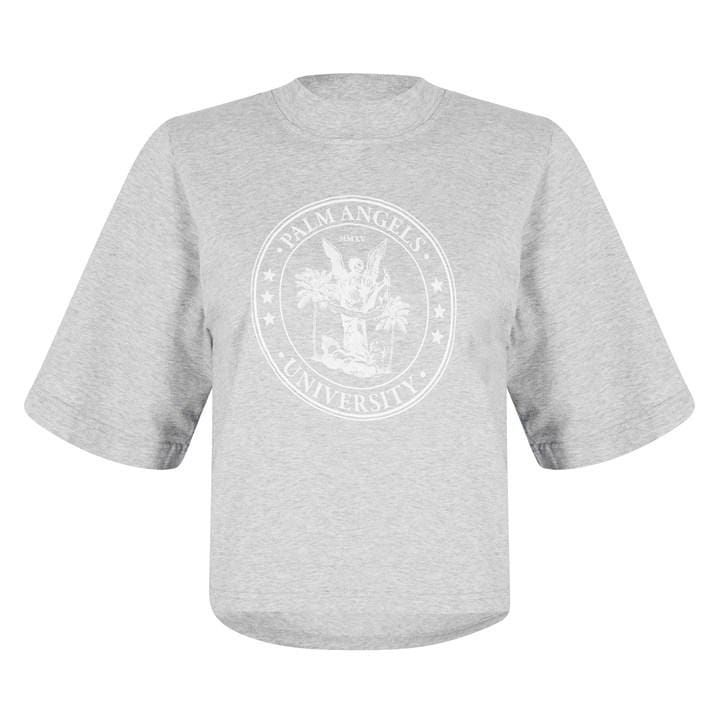 College Crop T Shirt - Grey