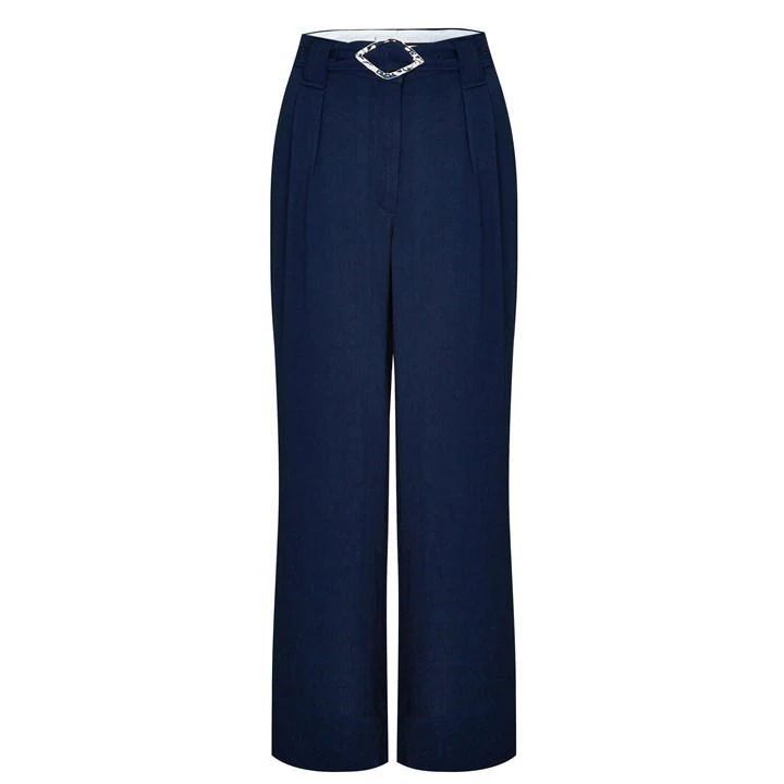 Jacquard Wide Trousers - Blue