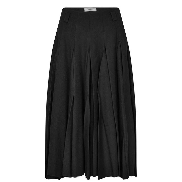 Prada Pleat Skirt Ld24 - Black