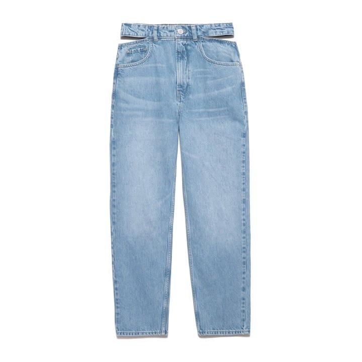 Le High N' Tight Straight Cut Out Jeans - Blue