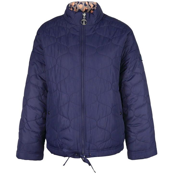 Printed Reversible Apia Quilted Jacket - Blue
