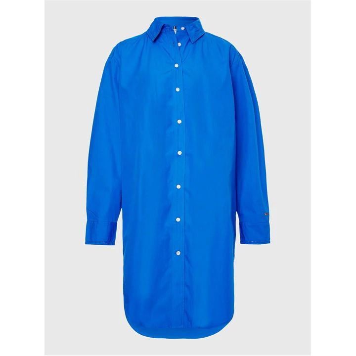Org Co Solid Knee Shirt Dress - Blue