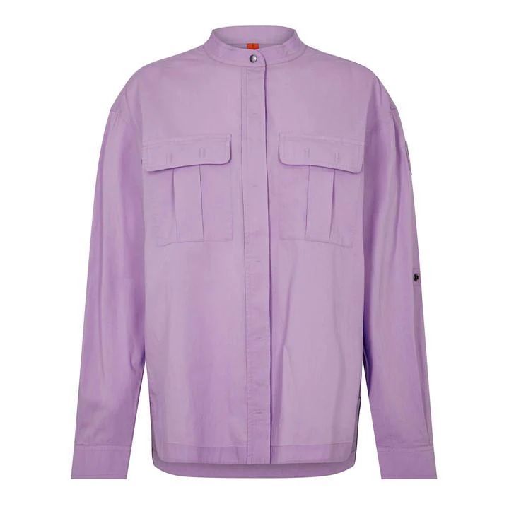 Lightweight Cotton Shacket - Purple